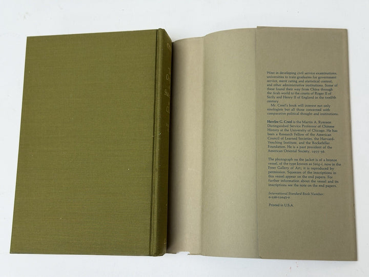 Origins of Statecraft in China Vol 1 Herrlee Creel 1970s Univ Chicago Press HC